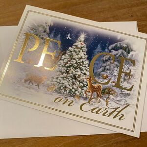 Sisters of Francis of Assisi Peace on Earth Animal Christmas Tree Greetings Card